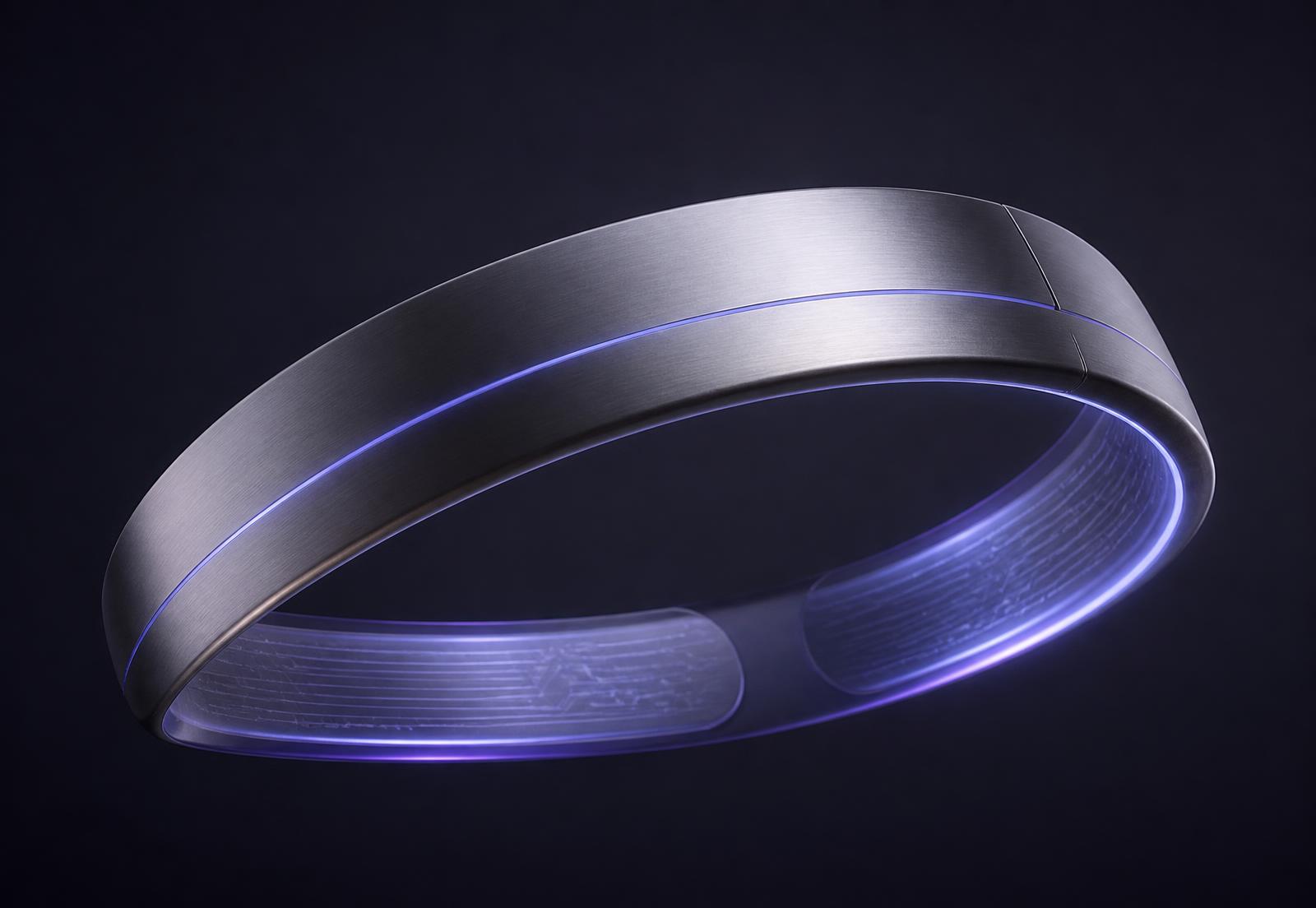 Mantis MK-01 neural headband in matte black titanium with a cyan signal seam